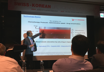 Shahar Tsabari, M.D., presenting at the Swiss-Korean Life Science Symposium in Seoul